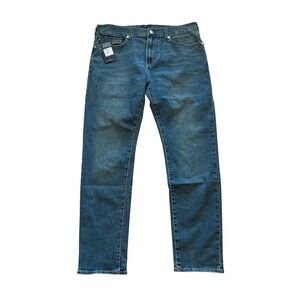 True Religion Geno Big T Flap Slim Jeans Mens 36 Medium Steamy Wash Blue 700393